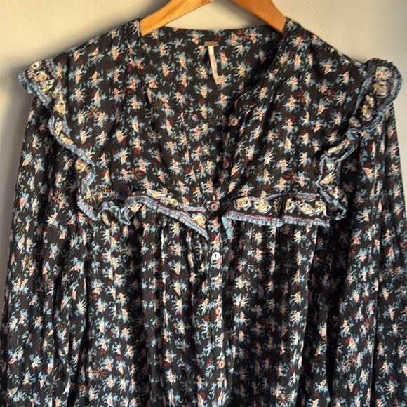 Free People Jenna Printed Blouse Large - Picture 6 of 14